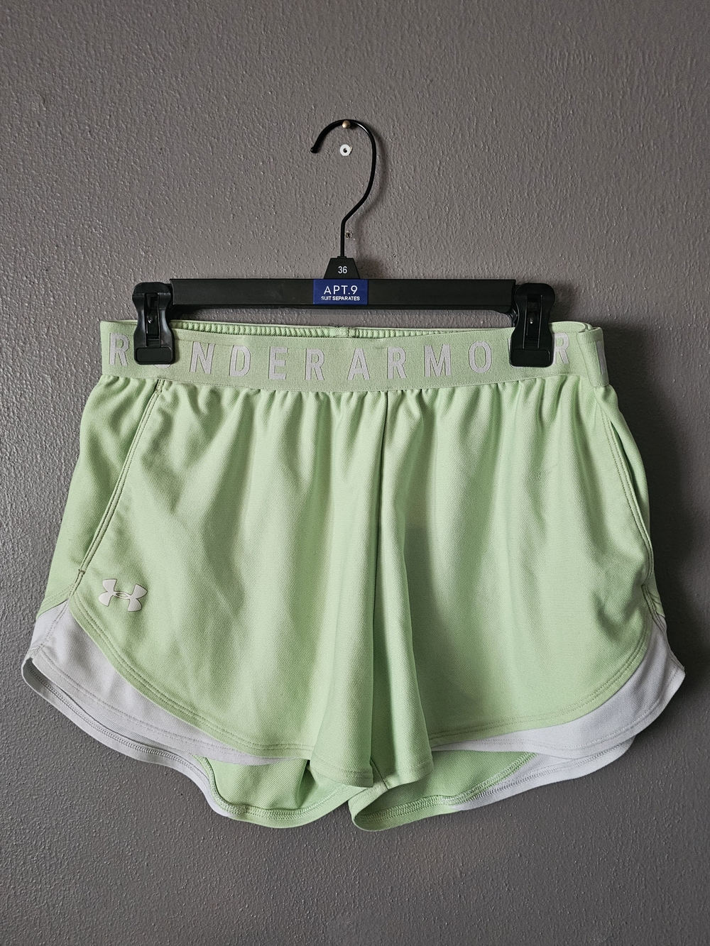 Under Armour Women's Mint Green Athletic Shorts with White Trim